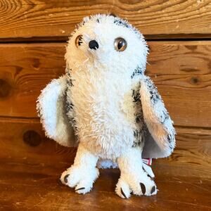 Douglas Snowy Owl White Black Soft Feather Fur 9in Plush Cuddle Toy